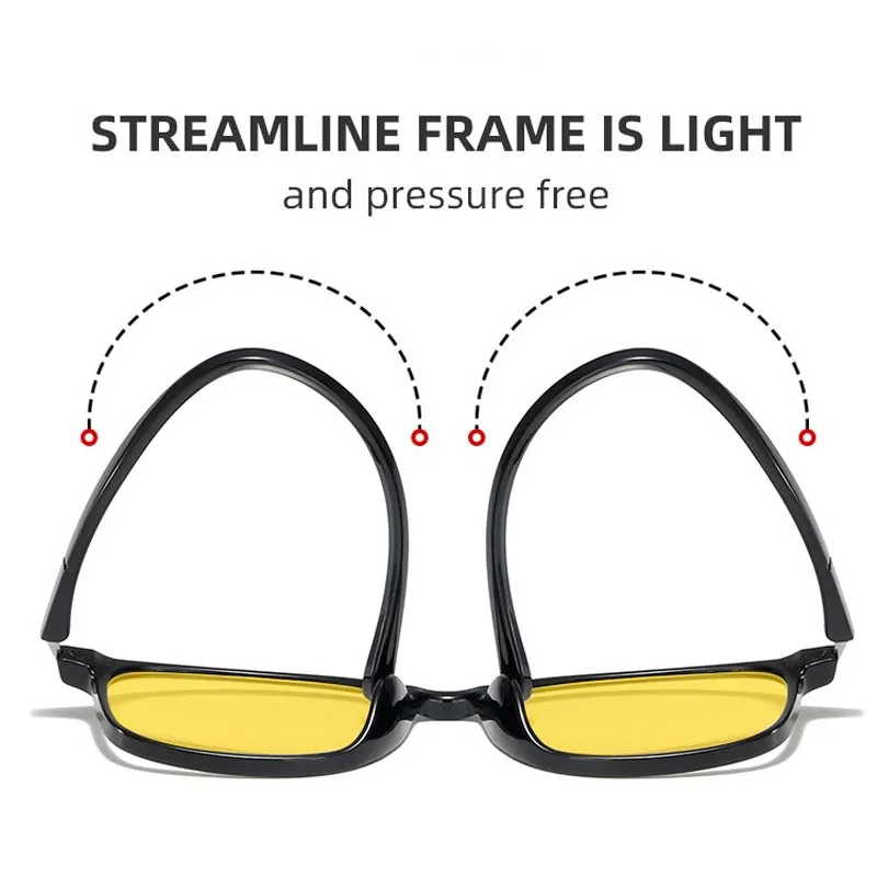 Anti-Glare Night Vision Driving Myopia Glasses Women Men Ultralight Square Frame Eyeglasses Retro Minus Eyewear To-4.0 night vision glasses driving sunglasses