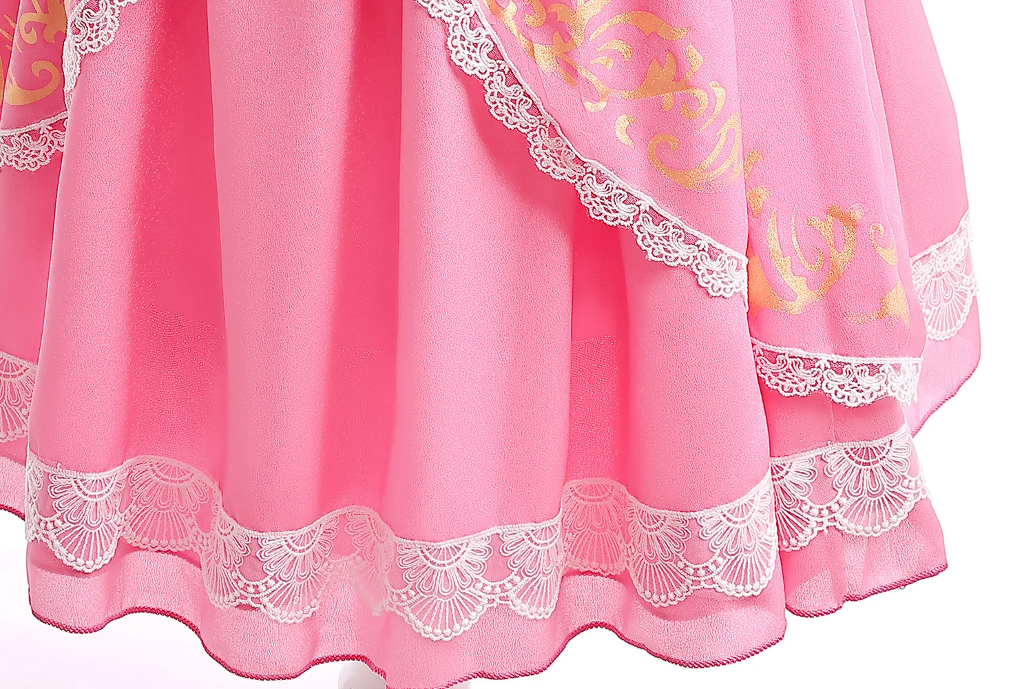 Pfirsich-Prinzessin Kostüm-Set für Mädchen Kinder Spitzen-Rüschenkleid mit Accessoires Perfekt für Geburtstag Halloween Cosplay Party – Detail 8