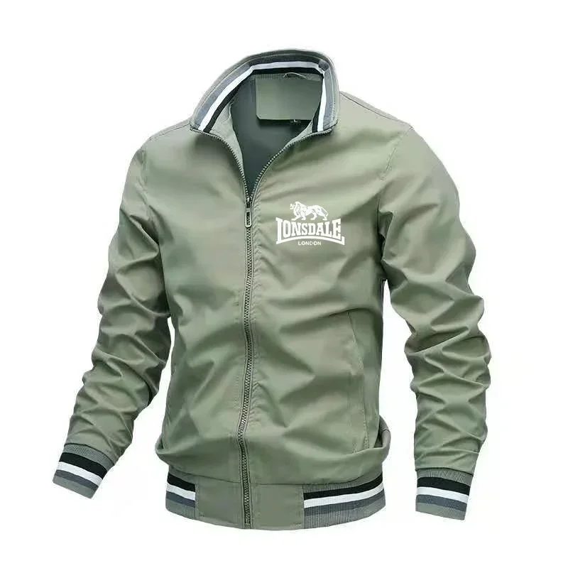 Spring 2024 men's zippered collar outdoor, fashionable, baseball jersey, casual, sports, camping, classic jacket