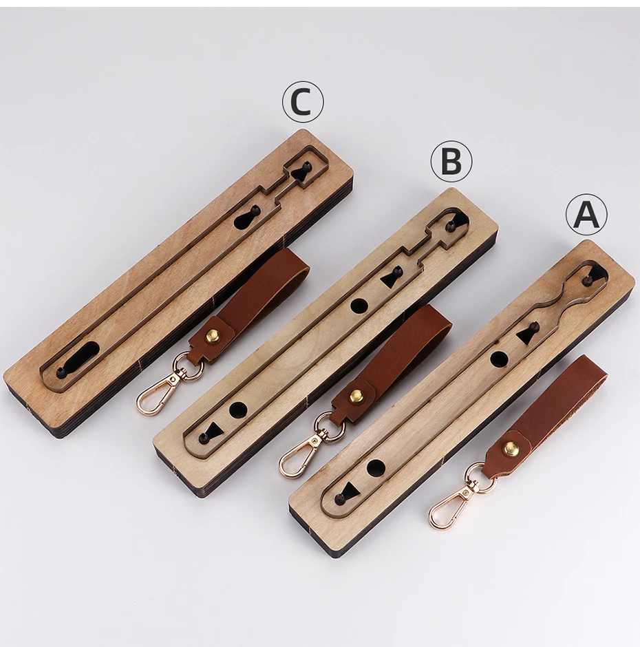 Key Chain Stencil Tools Creative Keychain Handcraft Pendant Belt Template DIY Leather Tool Wooden Cutting Mould Punching Die