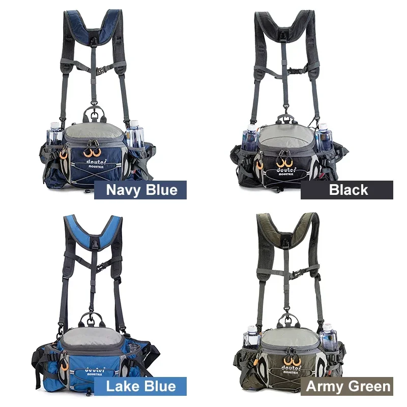 야외 하이킹 웨이스트 백, 사이클링 등산 배낭, 달리기 물병 팩, 방수 몰롤 백, 캠핑 낚시 스포츠