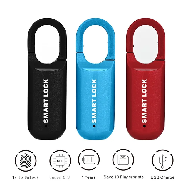 Fingerprint Padlock Smart Keyless Lock for Locker Rechargeable Gym Lock School Locker Lock Biometric Lock Backpack Lock Locker - Image 4