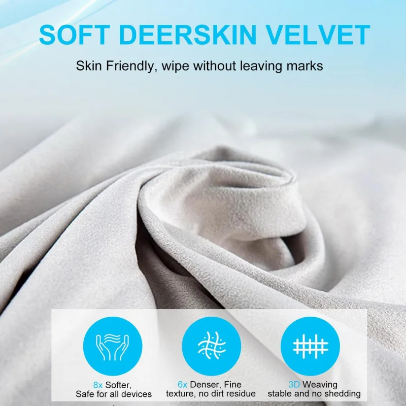 Microfiber Screen and Keyboard Cleaning Cloth with Imprint Protection