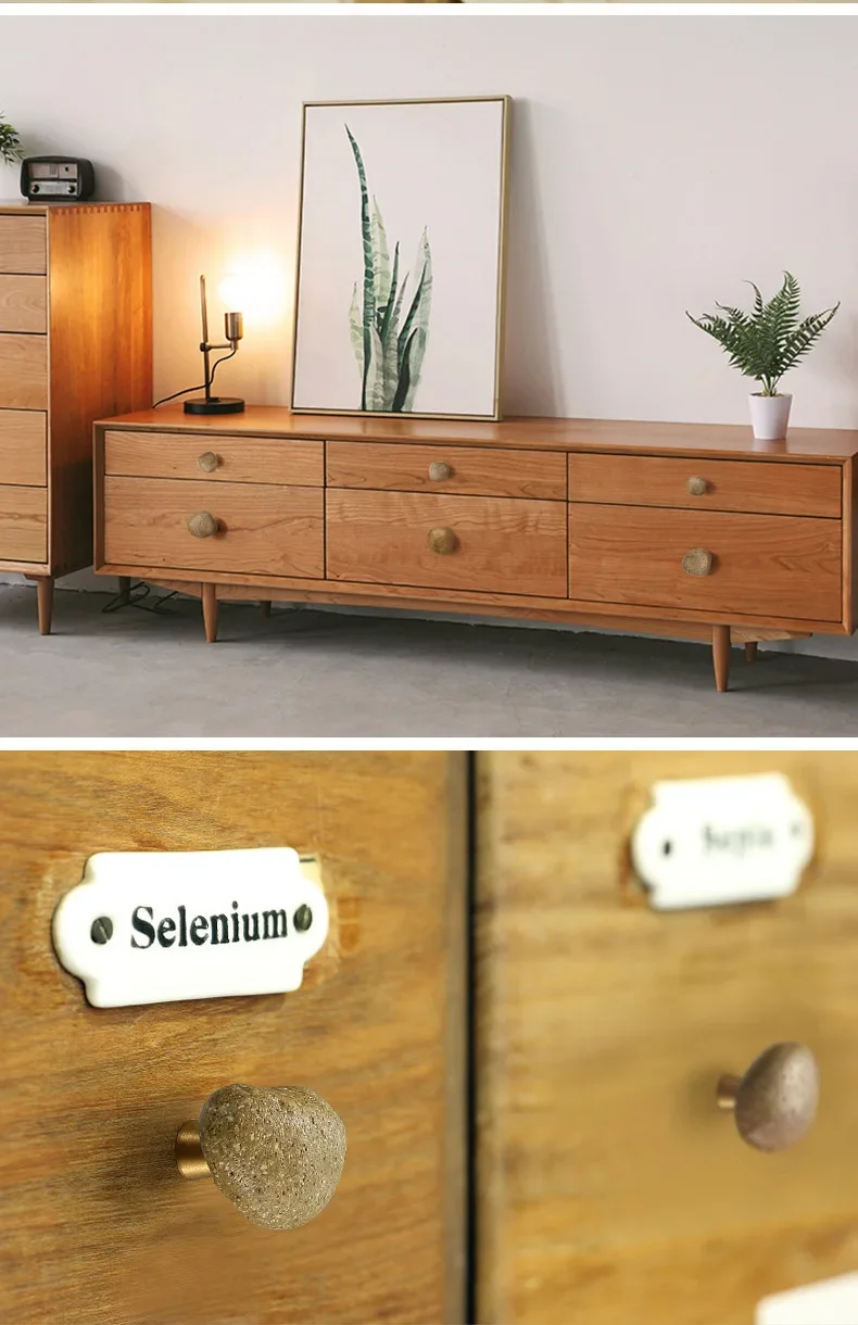 Description Picture 5 of itemNatural Stone + Zinc Alloy Door Handles Unique Kitchen Cabinet Knobs and Handles Wardrobe Furniture Handle Drawer Pulls