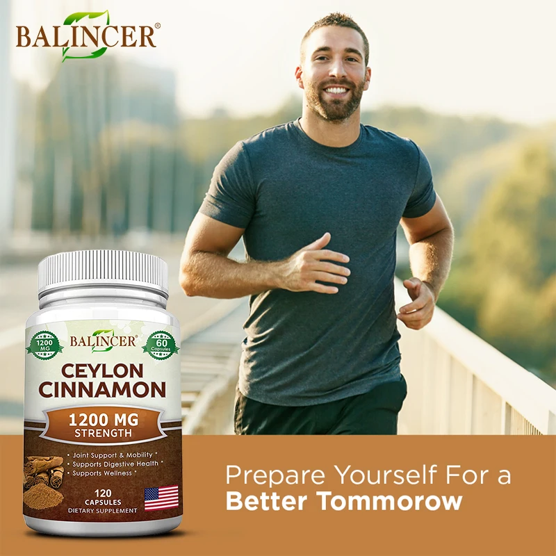 Ceylon Cinnamon Capsules Supports Healthy Blood Sugar Levels Blood Circulation and Joint Mobility Maintains Metabolism