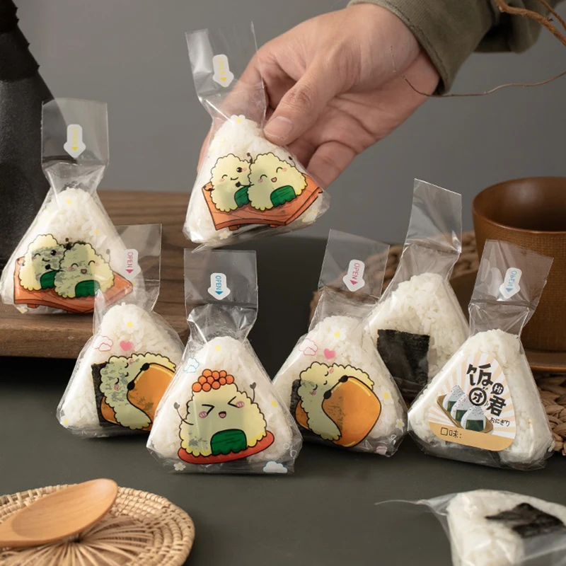 50Pcs Lovely Cartoon For Triangle Rice Ball Packaging Bag Nori Onigiri Sushi Bag Sushi Making Mold Bento Accessories 50Pcs Lovely Cartoon For Triangle Rice Ball Packaging Bag Nori Onigiri Sushi Bag Sushi Making Mold Bento Accessories