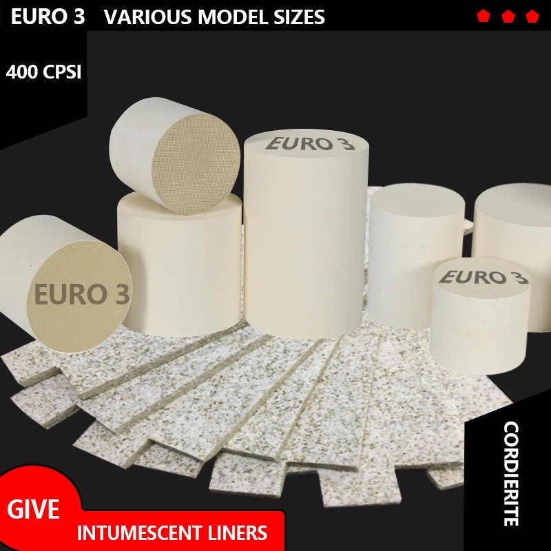 Euro 3 400Cell Gasoline Vehicles Ceramic Honeycomb Catalyst Universal Catalytic Converter catalytic converter For Engines Exhaust