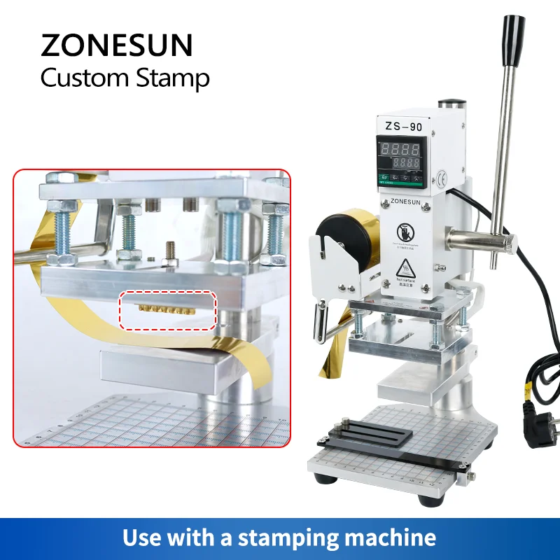 ZONESUN Custom Logo Leather Stamp Hot Brass Branding Iron Brand Heating On Wood Paper DIY Gift Personalized Stamping Mold 4