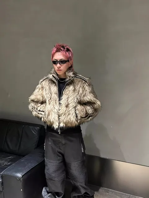 Men's Reversible Faux Fur Coat 4