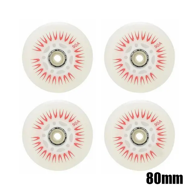 4pcs Flash Inline Skate Wheels 90a LED Lighting Skating Wheels 68/72/76//80mm Speed Skates Rock Fancy Roller Skates PU Tyres 5