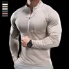 2024 New Men's Sports Gym Fitness Tops Running Training Clothes Round Neck Quick-drying Breathable Long-sleeved T-shirt Autumn 1