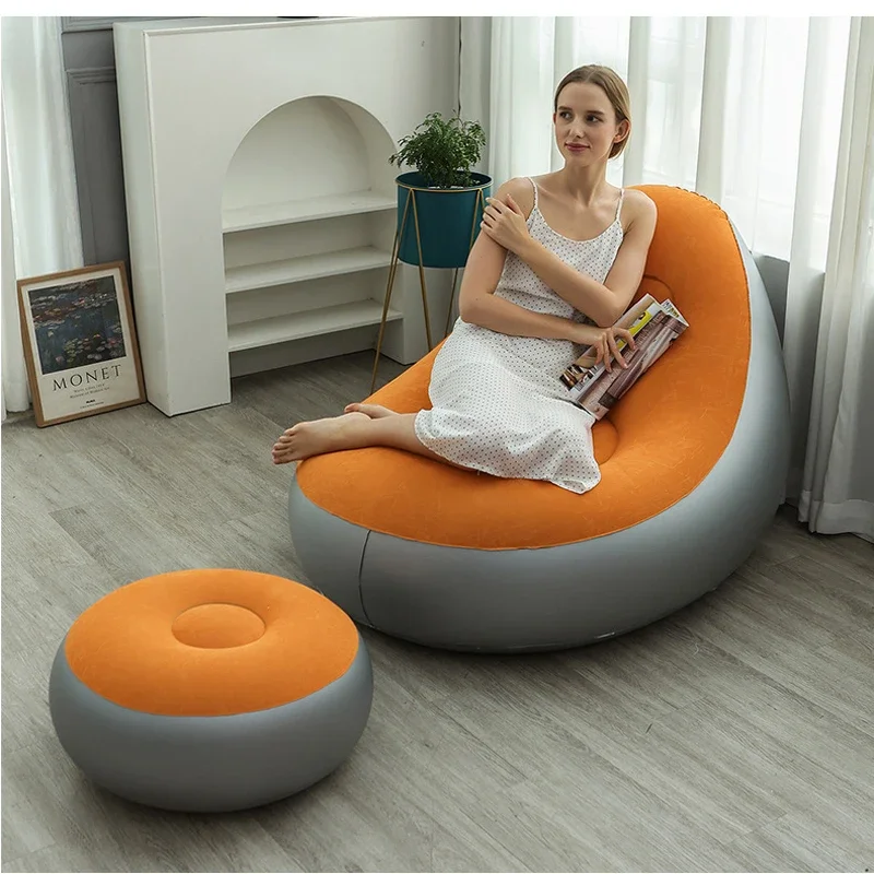ZHANGLI Bean Bag Chair Foldable Flocking Inflatable Sofa