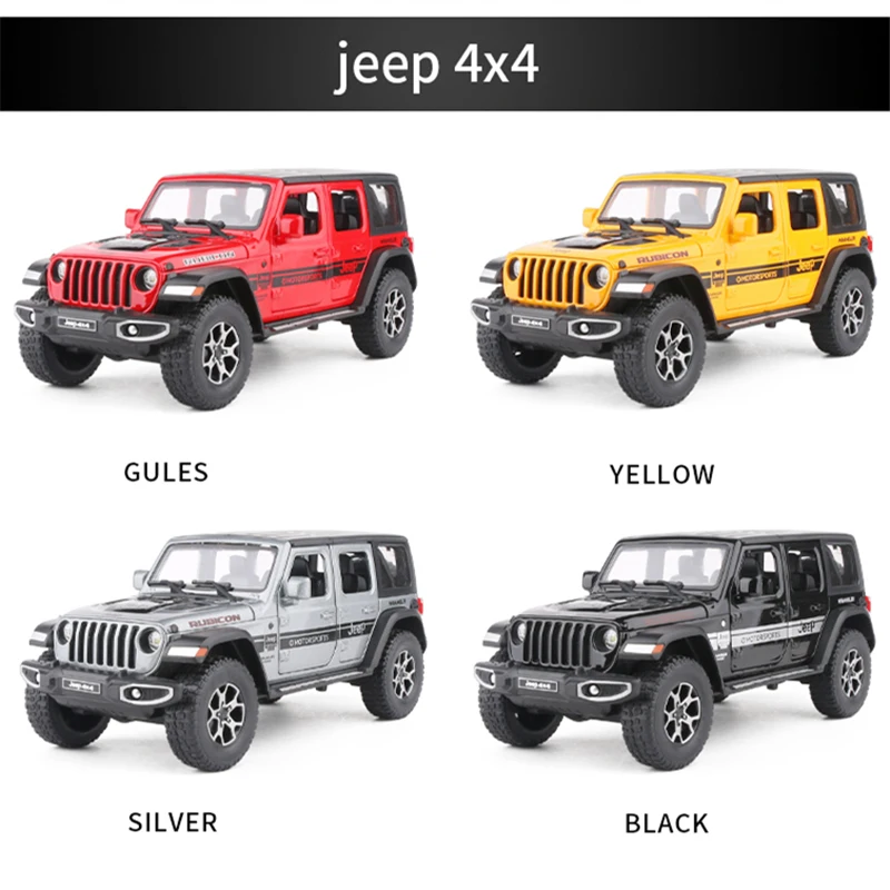 1:22 Jeeps Wrangler Rubicon Alloy Car Model Diecasts Metal Off-road Vehicles Car Model Simulation Collection Childrens Toys Gift 6