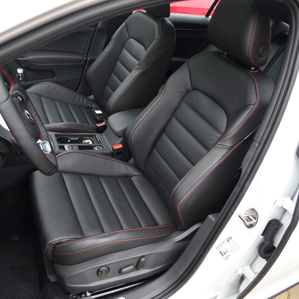 폭스바겐 VW 골프 7 GTI 2016 2017 2018 2019, 인조 가죽 맞춤형 카시트 커버 세트, 인테리어 보호대 액세서리