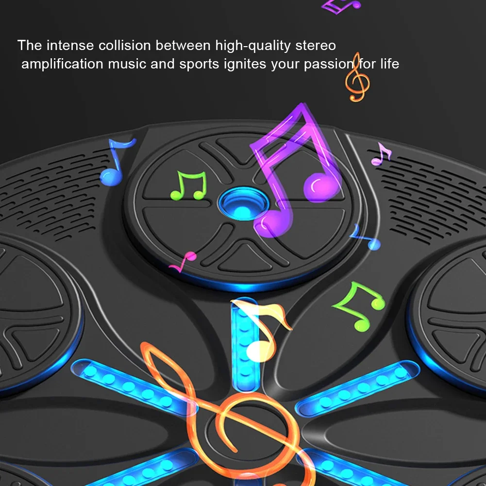 Music Boxing Machine Boxing Reaction Wall Target Type C USB Charging Training Puncher Equipment Gloves for Kids Adults