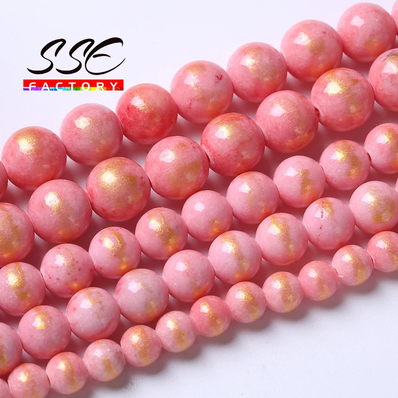 

Rose Pink Lapis Lazuli Jades Natural Stone Beads for Jewelry Making Round Loose Beads Diy Charm Bracelet Necklace 4 6 8 10mm 15"