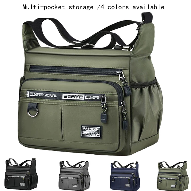 Sac à bandoulière d'affaires pour hommes avec poches multicouches, bandoulière réglable pour le travail et les voyages 1