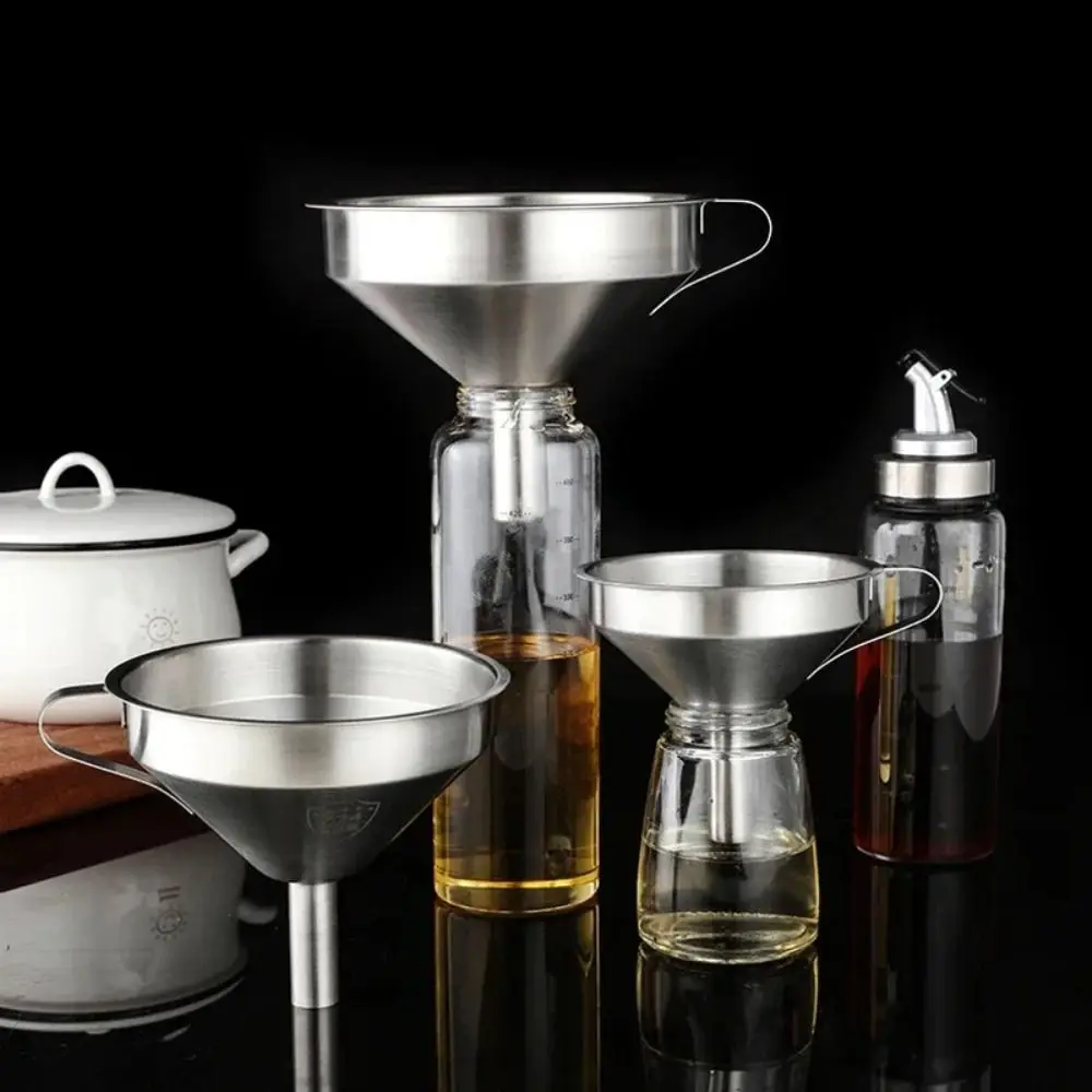 1PC Wide Mouth Stainless Steel Funnel with Detachable Filter Metal Mini Funnel Liquid Dispenser Filter Funnel Oil Liquid Funnel