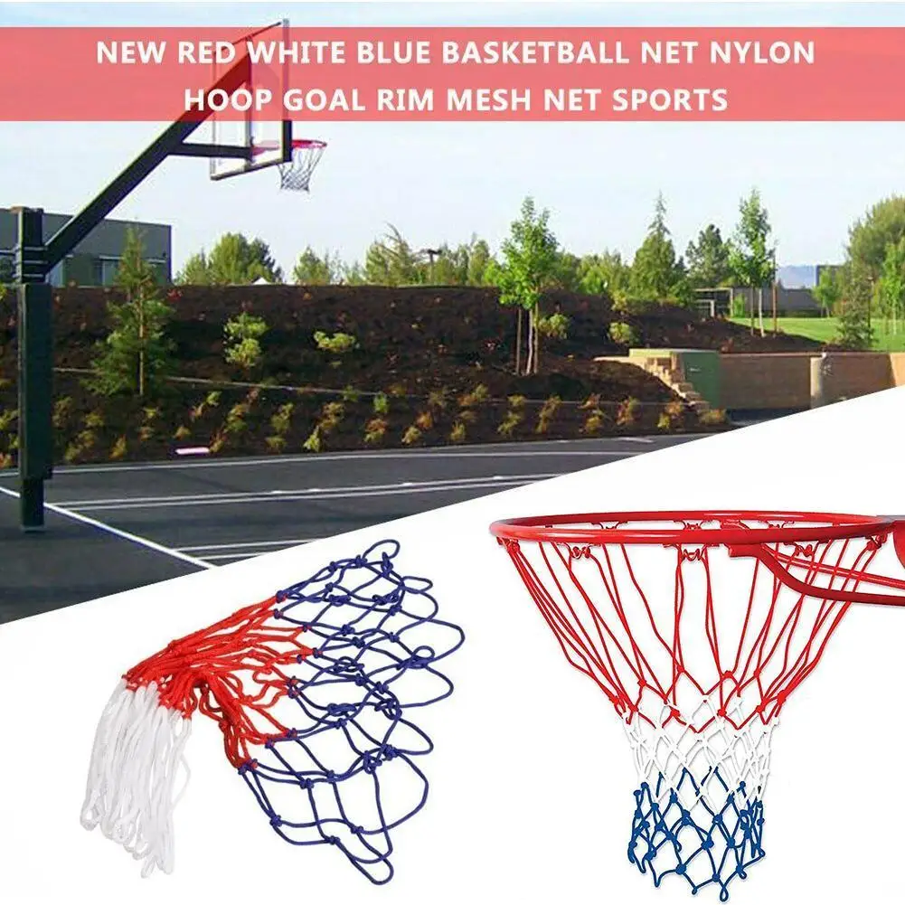 Outdoor Sports  Standard Nylon Basketball Net Durable Hoop Mesh Net Backboard Rim Ball Thick Thread Three Color Universal