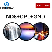 Lightdow Lens Filter 3 in 1 Kit CPL ND8 GND 0.9 Lens Filter Kits 49 52 55 58 62 67 77 82 mm for Canon Nikon Camera Lens Filters 1