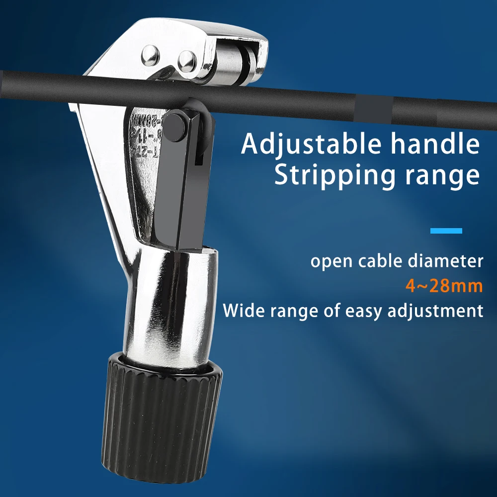 High Quality Adjustable Blade 4-28mm Diameter Lateral Cable Peeling Knife Aluminum Alloy Cutting Tool Stripper