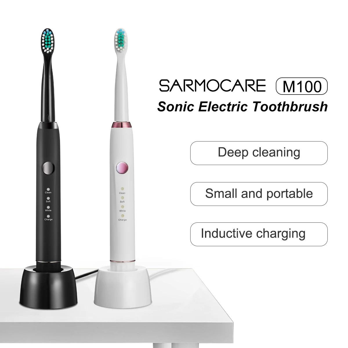 

Sonic Electric Toothbrush USB Charge Rechargeable Electronic Whitening Teeth Brush Tooth Cordless Ultrasonic Automatic M100