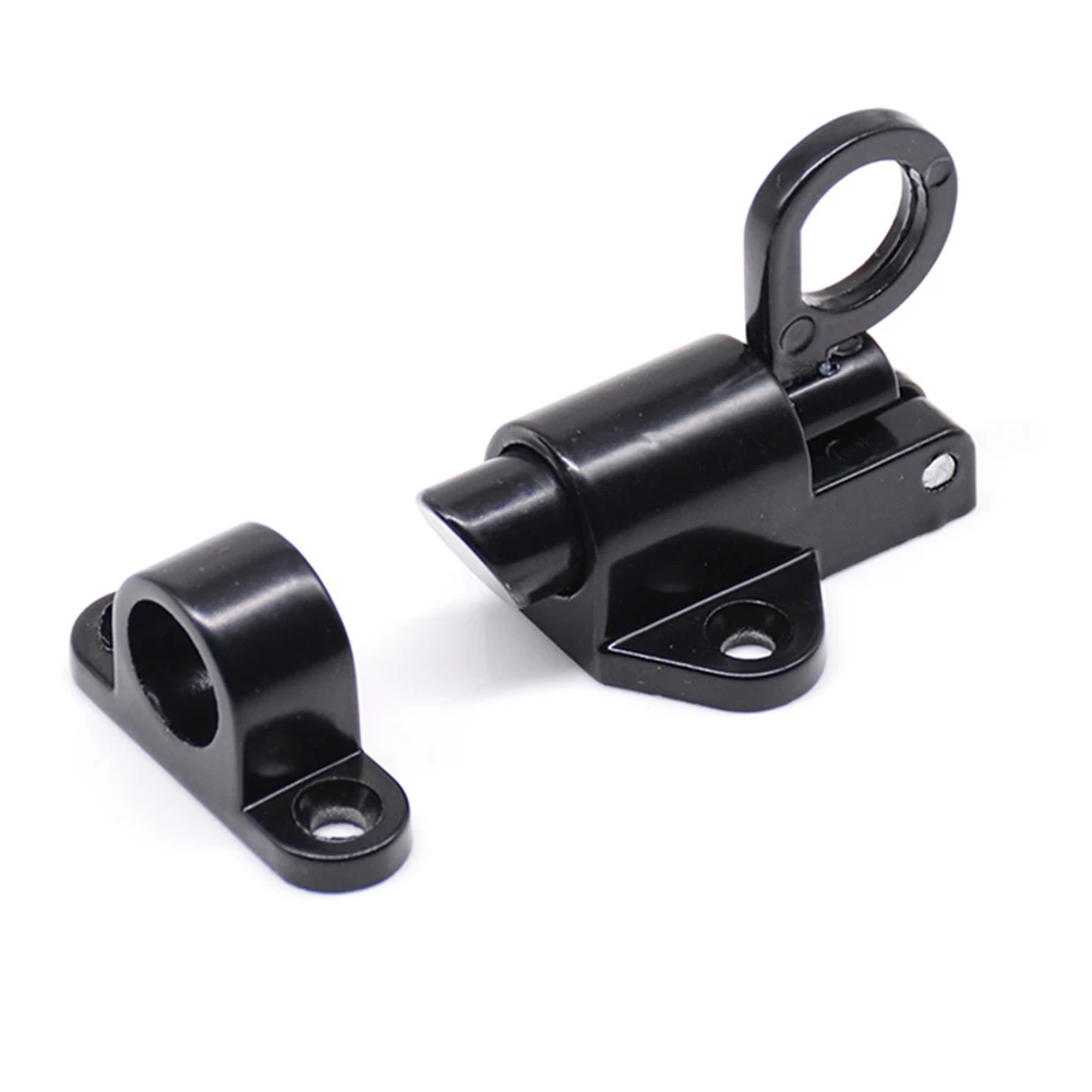 Aluminum Alloy Automatic Spring Latch Black/Gray/white Solid Aluminum Door And Window Latch Lock Furniture Hardware Accessories Door Latch