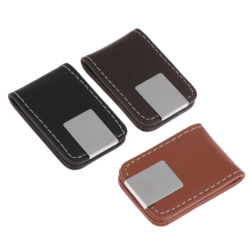 1Pc PU Leather Strong Magnetic Money Clip Pocket Wallet Portable Mini Slim Wallet Credit Business Cards Holder 5
