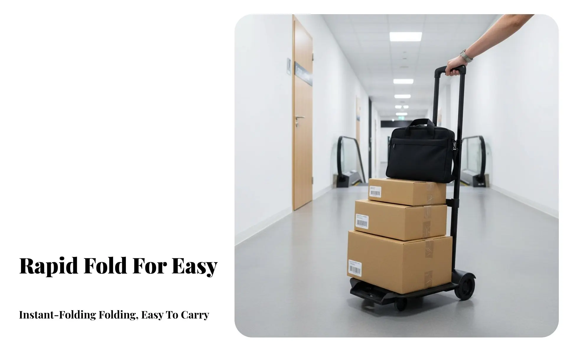 foldable Hand Trolley Foldable Design foldable 2-Wheel Trolley Lightweight long-lasting casters for homeowners, Package Delivery