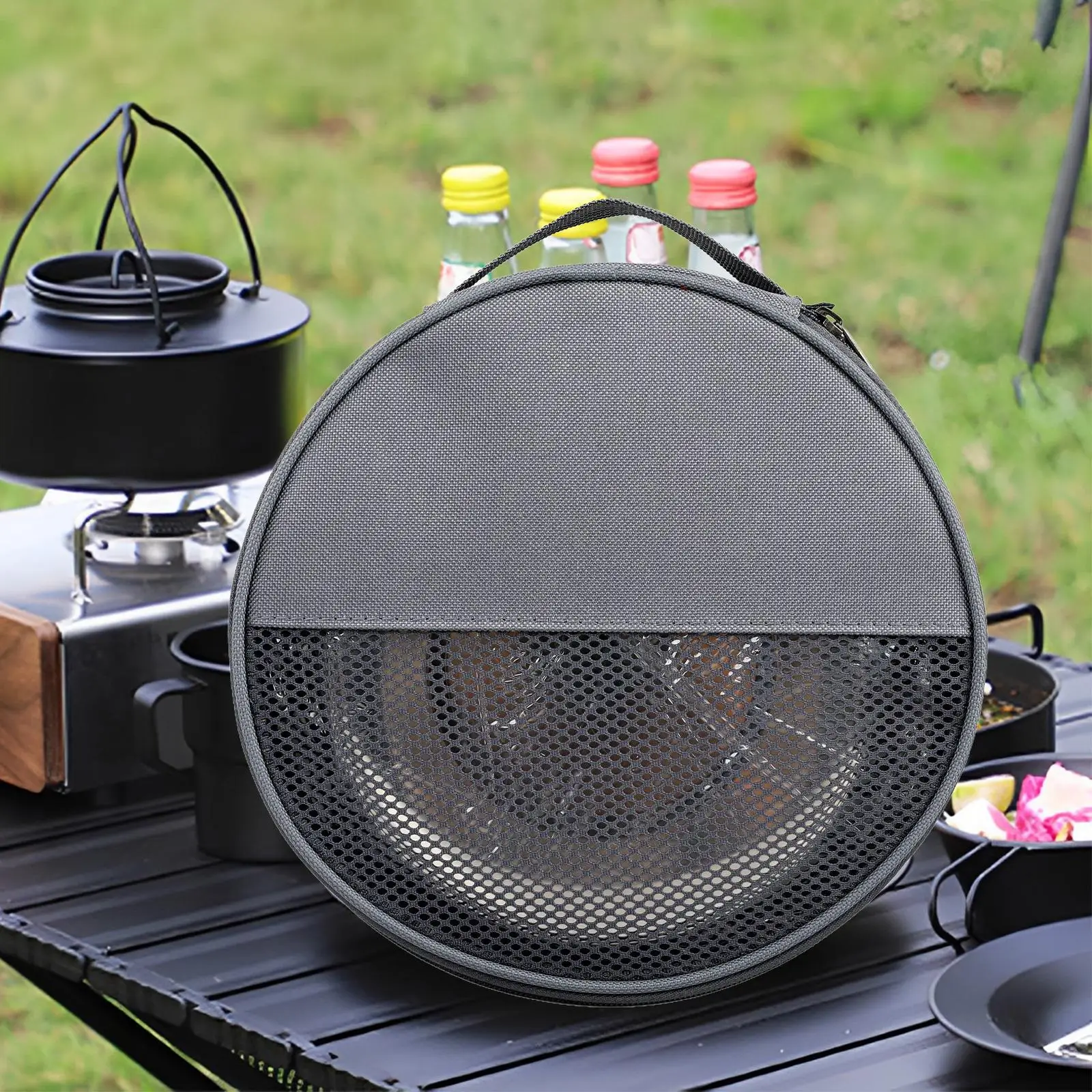 Camping Cookware Storage Bag Tableware Bag BBQ Large Capacity Portable Home Lightweight Mesh Organizer Travel Picnic