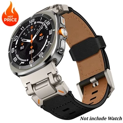 Premium Horse Leather Watch Strap - High - Quality 47MM Leather Band - Galaxy Ultra 2025 (Titanium black)