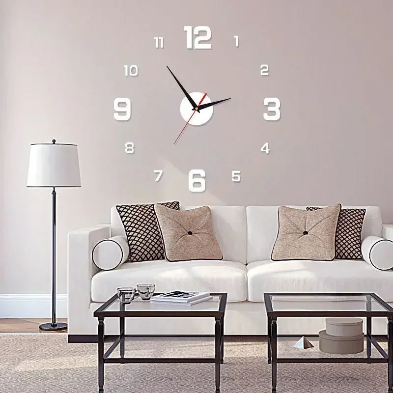 Wall Clock Wall Clock Sticker DIY Wall Clock Home Office 40cm Frameless Modern 3D Wall Clock Mirror Stickers Hotel Room Design School Decoration Decor