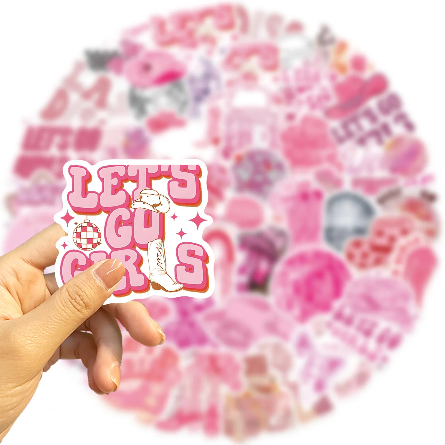 10/50PCS Disco Cowgirl Aufkleber Cartoon Rosa Coole Kreative Dekorative Doodle Dekorative Spielzeug DIY Sammelalbum Skateboard Helm