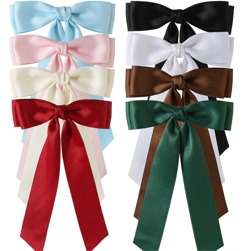 Ribbon Bowknot Hairpin Adult Teens Ponytail Harajuku Duckbill Hair Clip Dropship