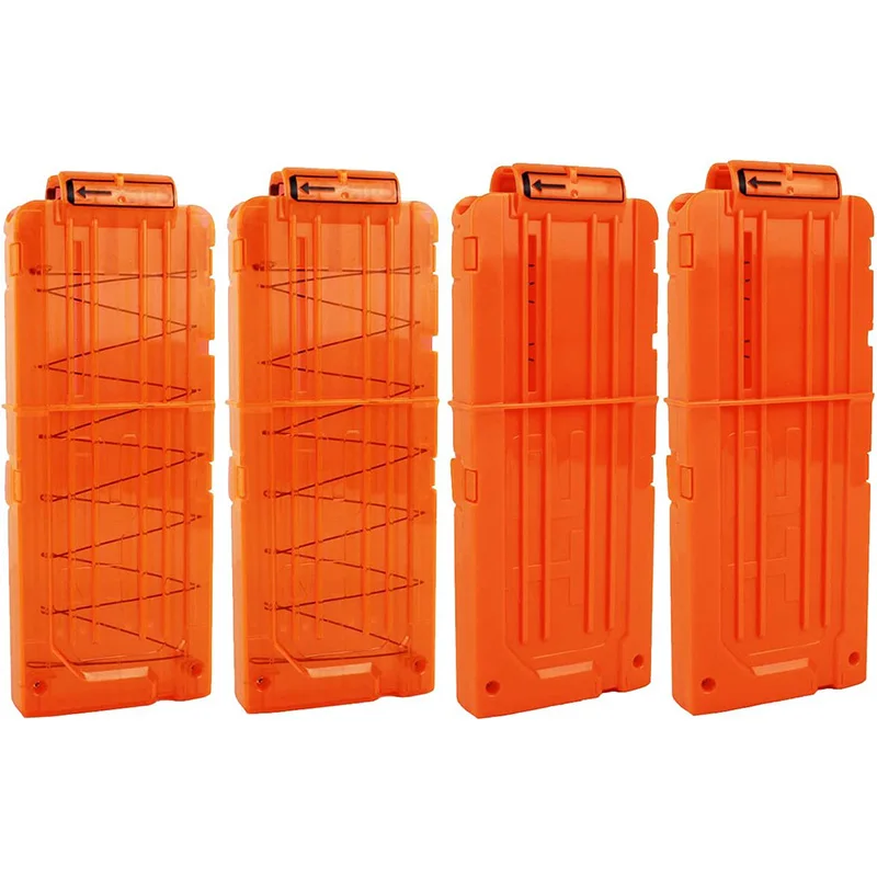 TISNERF-Pinces à recharge rapide pour chargeur Nerf N-Strike Elite Bl84,  lot de 4, 12 fléchettes (orange transparent + orange)