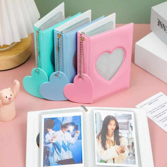 Kpop – classeur de cartes Photo, mignon Album Photo, Mini porte-carte Photo 3 pouces, cœur d'amour creux, collecteur de livres, Machine à relier Fajas 1