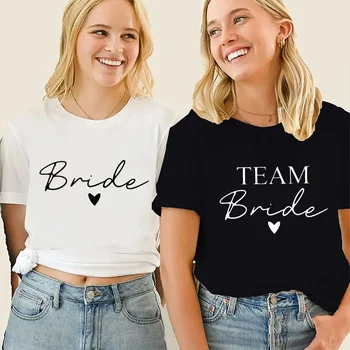 T-shirt da sposa della squadra Donna Matrimonio da sposa Top Amici Addio singolo Addio al nubilato Addio al nubilato T-shirt EVJF Camicette Abbigliamento estetico
