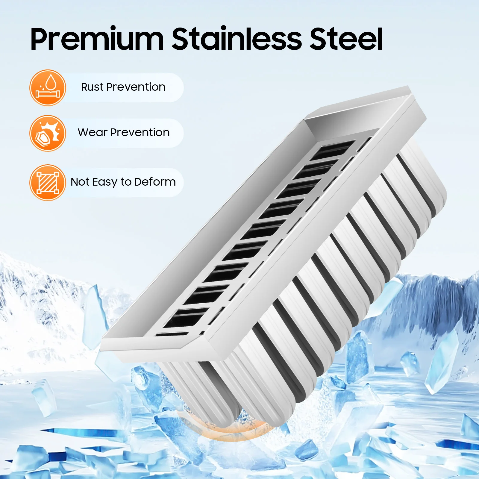 20PCS Stainless Steel Popsicle Mold, 85g/0.19lbs Each Mold Capacity, Round Headed Double Groove Ice Pop Molds