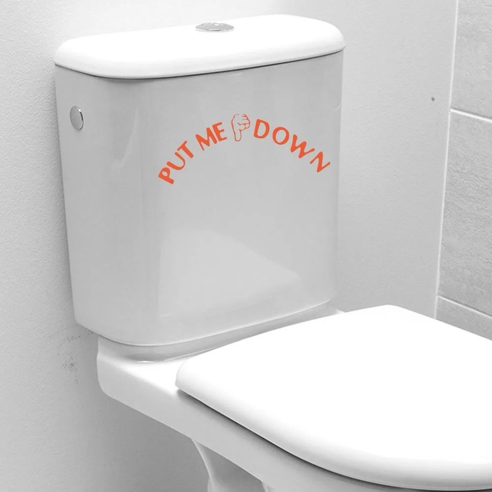 Gesture Hand Decal Funny Bathroom Toilet Seat Wall Sticker Sign For Put Me Down Home Art Refrigerator Sticker Decals vinyl stickers toilet stickers toilet wall stickers toilet seat stickers