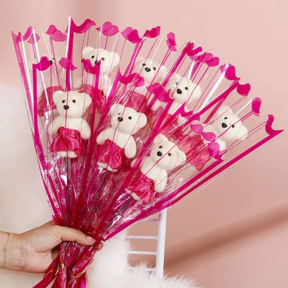 선물 비누 꽃 사랑스러운 곰 졸업 부케 졸업 선물 인공 장미 꽃 DIY 곰 부케 장식