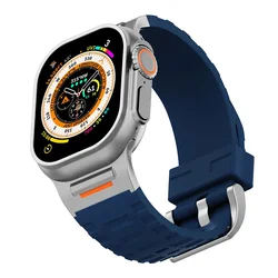 Luxury Sport Silicone Band for Apple Watch - Soft and Stylish Bracelet Strap (Midnight Blue)