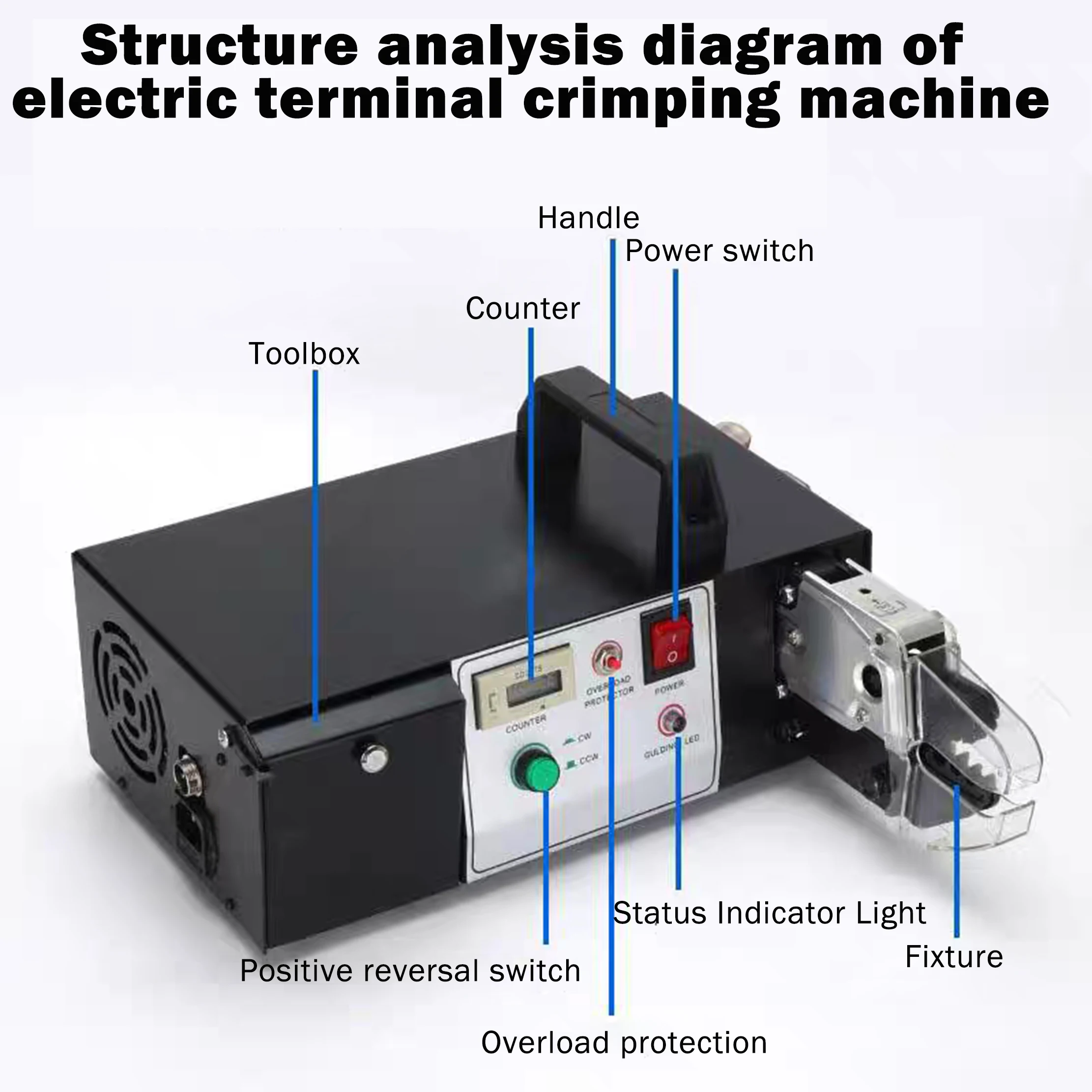 EM6B2 PRO Electric cold terminal crimping machine EM6B2 crimping machine desktop multi-function with Crimping 11 dies 5