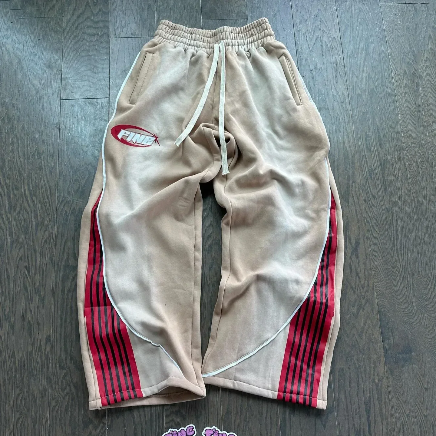 Cotton Stripes Pants New Fashion Hip Hop Street Mens Womens Y2k Embroidery Jogger Drawstring Sweatpants Oversize Cargo Trousers 3