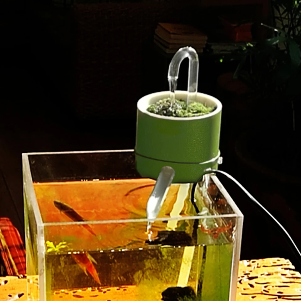 Kreative Fisch Tank Filter Mini Kleine Externe Wand-montiert Filter Box  Bambus Rohr Filter Aquarium Zubehör - AliExpress