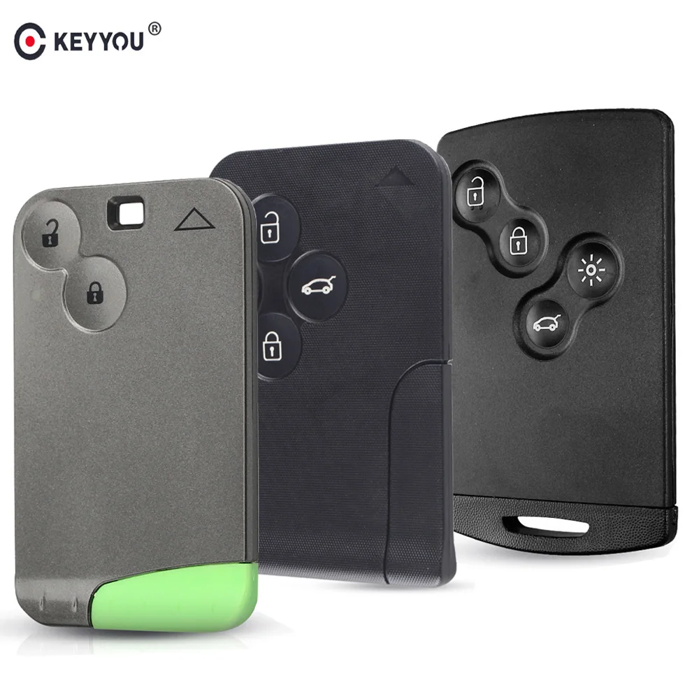 Keyyou 2/3/4 Button Smart Card Remote Key Shell Case For Renault Clio
