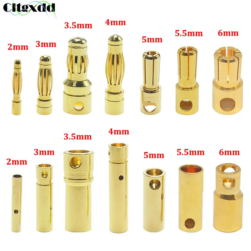 Connecteurs Batterie RC 5mm/5.5mm/6mm/8mm Mâle Femelle Lot