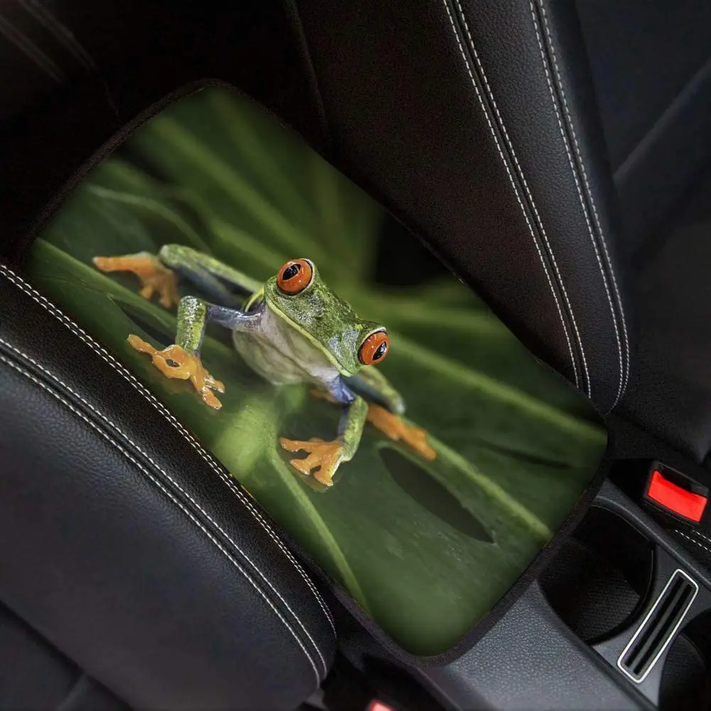 

Frog Auto Center Console Pad, Animal Patterns Car Armrest Seat Box Cover Protector Universal Fit