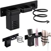 Hair Dryer Holder Wall Mount Hair Tool Organizer Rack for Bathroom Heat-resistant Curling Iron Blow Dryer Holder for Hair 2