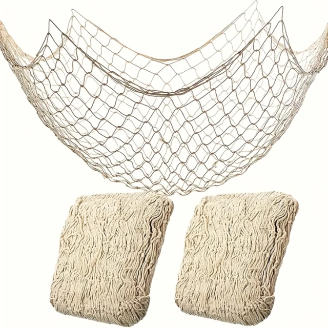 Simplicity fishing net decoration with seashell beach theme decoration party family bedroom wall mounted fishing net decoration 2