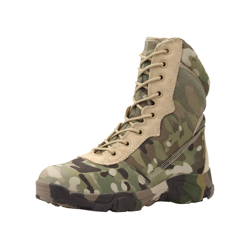 Jungle Camouflage Laarzen Jagen Wandelschoenen Lichtgewicht Camo Wandelen Motorschoenen Voor Mannen/Vrouwen Met Rits Ademend